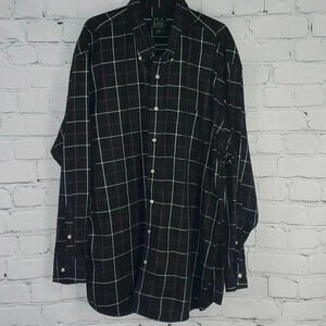 Jos. A. Bank Long-sleeved Plaid Mens Size XL 100% Cotton Extra Buttons